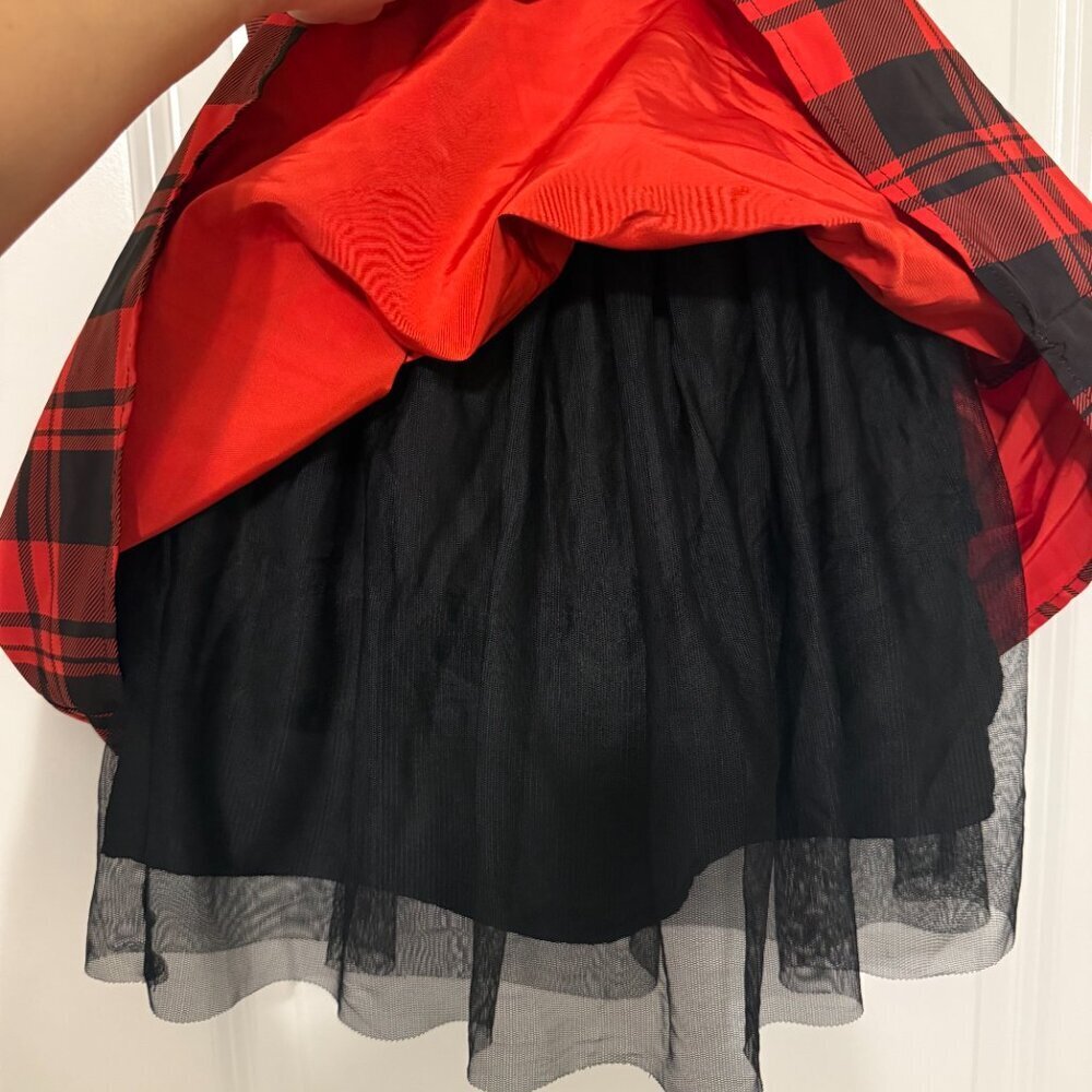 Cat & Jack Girls Sleeveless Buffalo Check Plaid Dress Red Black Size - 4T - Picture 4 of 6